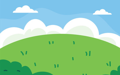 Green field landscape background