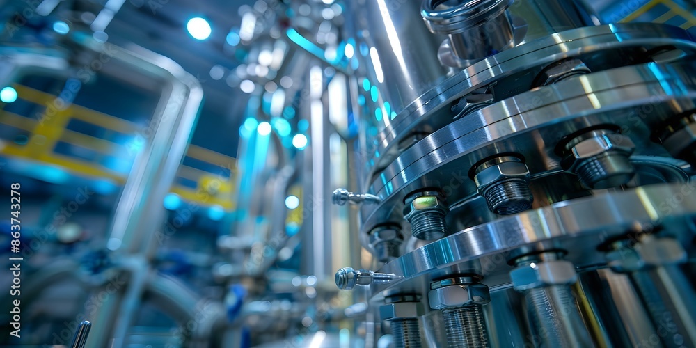 Aufkleber monitoring tubes in bioreactor system for largescale fermentation process. concept bioreactor monito