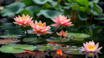 Fish Pond with Lotus