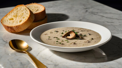 A creamy mushroom soup