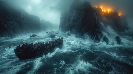 Viking Raid on a Stormy Night