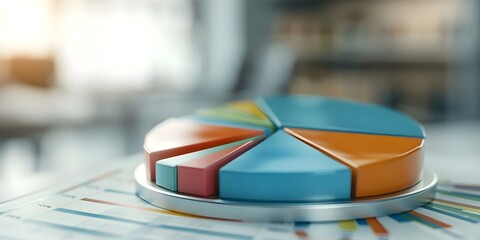 Distribution of Revenue among Departments A Pie Chart with Labeled Segments. Concept Revenue Distribution, Pie Chart, Departments, Labeled Segments