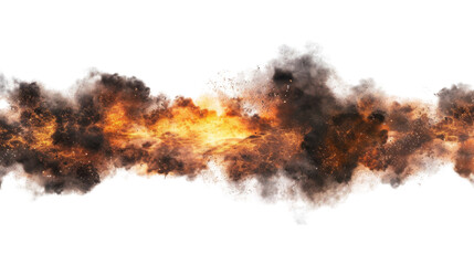 Explosion fire blast on transparent background