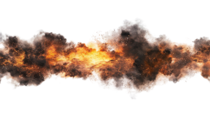 Explosion fire blast on transparent background
