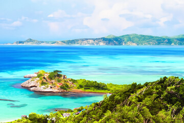 Fototapeta premium island and ocean background