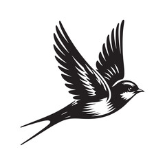 swallow bird silhouette - swallow illustration - swallow black vector