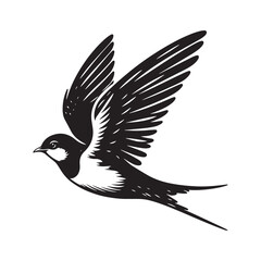 swallow shape in silhouette - minimallest swallow artwork