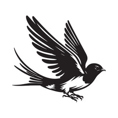 Swallow silhouette element design - swallow illustration - swallow black vector