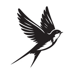 Swallow silhouette with shape variation - swallow illustration - swallow black vector