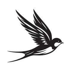 Swallow vector silhouette artwork - minimallest swallow graphic design 