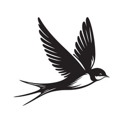 Swallow bird artwork in silhouette - swallow illustration - swallow black vector