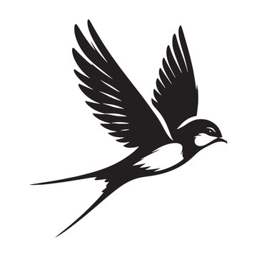 recommend clip art: Swallow silhouette in profile - minimallest swallow vector design