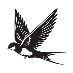 Simplified swallow silhouette - minimallest swallow design
