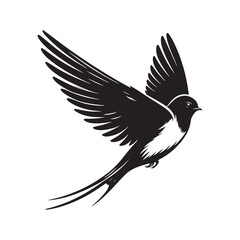 Detailed swallow shape silhouette - minimallest swallow artwork