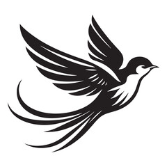Swallow silhouette vector illustration - minimallest swallow graphic
