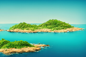 Fototapeta premium island and ocean background