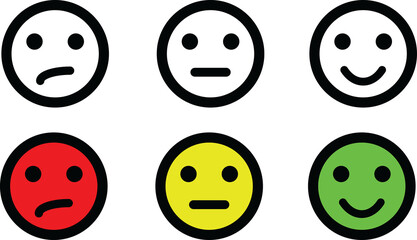 Customer Satisfaction Concept Vector Icon On Transparent Background, Bad, Good, Very Good,  Feedback Concept.