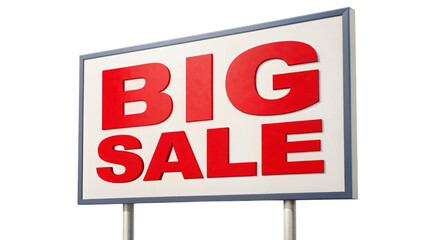 Red big sale sign, isolated background