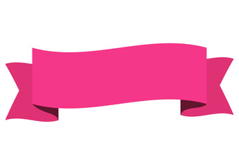 太いタイトルリボン単品　ウェーブ　ピンク
