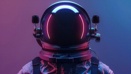 An astronaut wearing a futuristic helmet