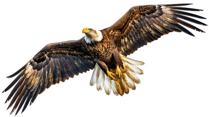 Obraz premium Eagle flying , eagle with spread wings on transparent background 