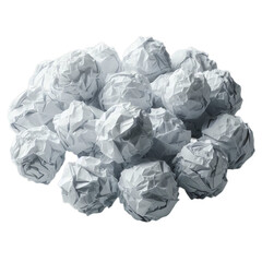 Fototapeta premium Crumpled paper balls on transparent background