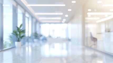 Total blurred modern white modern office background