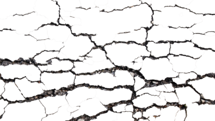 PNG Arid natural ground. Dry surface. Cracks in outdoor areas according to natural environment and season isolated on transparent background.