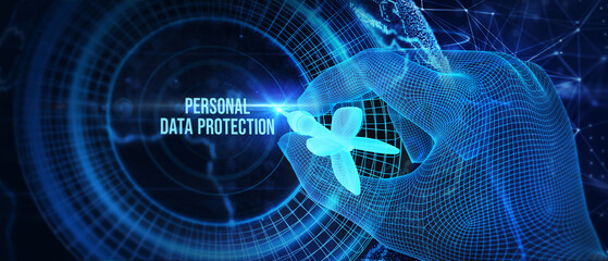 Data protection privacy concept. Personal data protection. 3d illustration