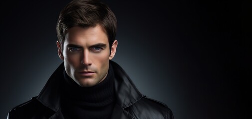 Obraz premium A man with a black coat