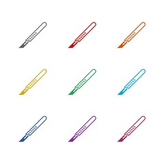 Scalpel  icon isolated on white background. Set icons colorful