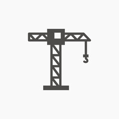 construction, building, crane icon vector illustration	