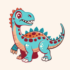 Naklejka premium colorful dinosaur illustration art