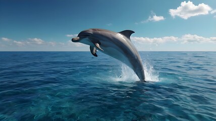 two dolphins jumping