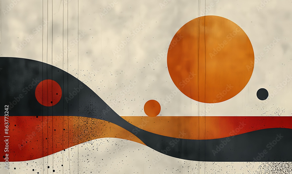Poster abstract art with repeated patterns