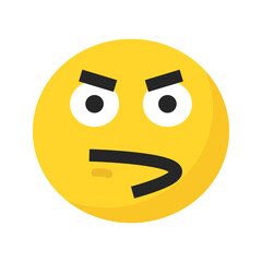 Emoji happy emoticon yellow pink red face confuse funny symbol illustration smile