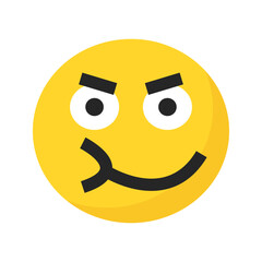 Emoji happy emoticon yellow pink red face confuse funny symbol illustration smile