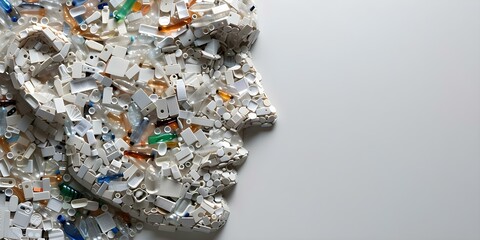 Eco-Friendly Art Portrait Created from Plastic Waste. Concept Eco-Friendly Art, Plastic Waste, Portrait, Upcycling, Sustainable Art