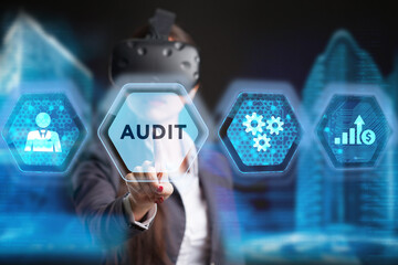 Business, Technology, Internet and network concept. Audit business and finance concept.