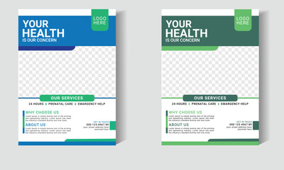 healthcare template design for a report and medical flyer design, leaflets decoration for printing and presentation vector.