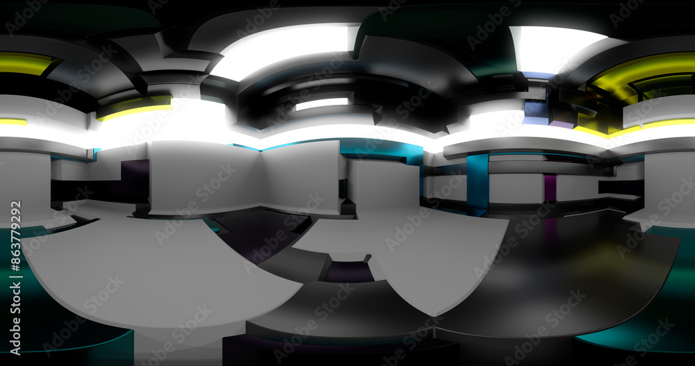 Poster 3d rendering. hdri environment map. 360 degree spherical seamless vr panorama. abstract empty t inte