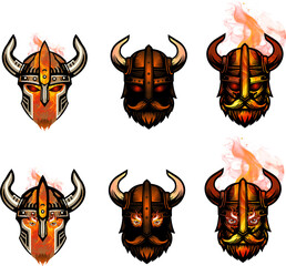 flamed viking helmet