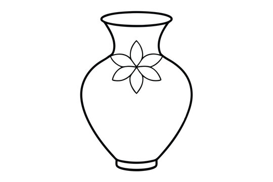 recommend clip art: Vase line art vector illustration