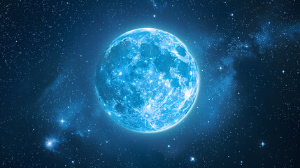 Moon and stars in the sky