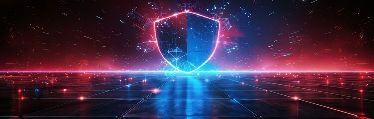 Fototapeta premium Digital Shield Protecting Against Data Breaches and Cyber Attacks