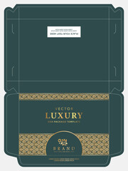 Vector Box packaging die cut template batik seamless pattern design 