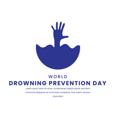 Obraz premium Vector flat design world drowning prevention day