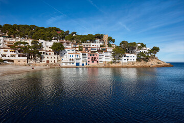 Fototapeta premium Mediterranean coastline traditional village of Begur. Girona, Catalonia. Spain