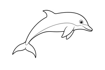 Dolphin line art vector illustration