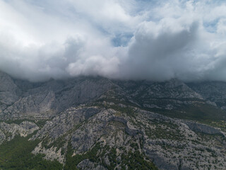 Mountain landscape with clouds. Biokovo, Croatia